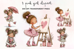 Pink Girl Clipart PNG Product Image 1