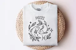 Pisces Zodiac Sign SVG | Cute Horoscope Keychain PNG Product Image 3