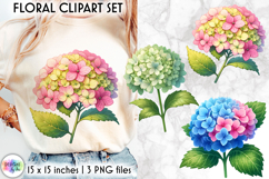 Vibrant Flowers Clipart | Hydrangea Flowers PNG | Spring PNG Product Image 1