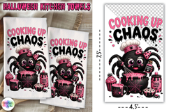 Halloween Kitchen Towel PNG, Cooking Up Chaos Product Image 1