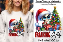 Funny Christmas Sublimation Bundle, Skeleton Santa PNG Product Image 18