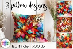 Autumn Decorative Pillows, Golden Autumn Leaves Na Pumpkins Product Image 1