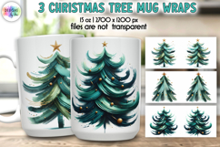Christmas Tree Mug Wraps, 15 oz Christmas Tree Mug Wrap PNG Product Image 1