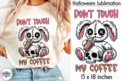 Spooky Voodoo Bunny with Skull PNG, Halloween Sublimation Product Image 1
