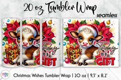 Inspirational Christmas Tumbler Wrap, Baby Heifer Print Product Image 1