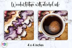 Abstract Wooden Coaster | Alcohol Ink Square Coaster Design Product Image 1