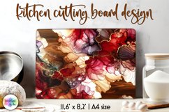 Abstract Cutting Board, Alcohol Ink Wooden Cutting Board Product Image 1