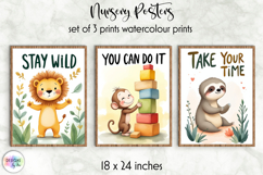 Safari Nursery Poster Set, Inspirational Kids Wall Art Product Image 1
