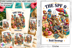 Funny Summer Skeleton Sublimation, SPF 0 Skeleton Tarot Card Product Image 1