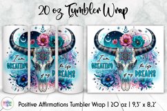 Positive Affirmation Tumbler Wrap Bundle, Bull Skull Tumbler Product Image 13