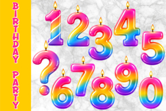Birthday Accessories Clipart, Birthday Candles Numbers PNG Product Image 1