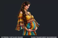Pregnant woman clipart, Watercolor Mother's day Clipart Product Image 2