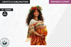 Pregnant woman clipart, Watercolor Mother's day Clipart Product Image 1