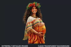 Pregnant woman clipart, Watercolor Mother's day Clipart Product Image 2
