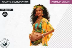 Pregnant woman clipart, Watercolor Mother's day Clipart Product Image 1