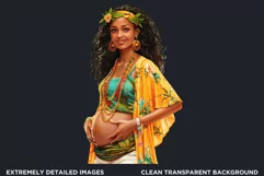 Pregnant woman clipart, Watercolor Mother's day Clipart Product Image 2
