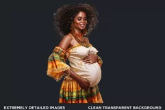 Pregnant woman clipart, Watercolor Mother's day Clipart Product Image 2