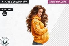 Pregnant woman clipart, Watercolor Mother's day Clipart Product Image 1