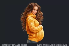 Pregnant woman clipart, Watercolor Mother's day Clipart Product Image 2