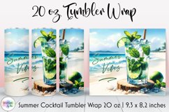 Summer Cocktail Tumbler Wrap, Tropical Summer, Summer Vibes Product Image 1