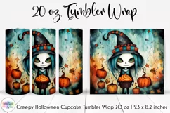 Voodoo Doll Cupcake Tumbler Wrap | Creepy Halloween Creature Product Image 1