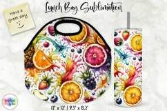 Lunch Bag Sublimation | Fruits and Berries Lunch Bag Print Product Image 1