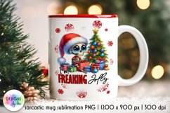 Funny Christmas Mug Sublimation, Skeleton Santa PNG Product Image 1