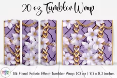 Floral Tumbler Wrap | Elegant Floral Silk Fabric Texture Product Image 1