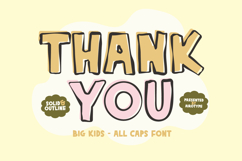 Big Kids - All Caps Solid &amp; Outline Ugly Font Product Image 11