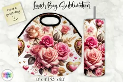 Vintage Floral Lunch Bag Design | Baroque Flowers Lunch Bag Product Image 1