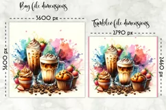 Iced Coffees Lunch Bag, Summer Iced Drinks Tumbler Wrap Product Image 2