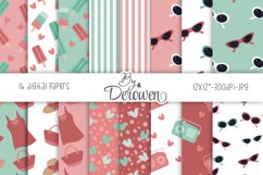 12 Printable Papers Vintage Retro Summer