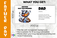 Funny Father Day Mug Wrap, Certified Duct Tape Engineer Dad Product Image 2