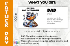 Funny Father Day Mug Wrap, Certified Duct Tape Engineer Dad Product Image 2