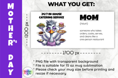 Funny Mother Day Mug Wrap, 24/7 Catering Humor PNG Product Image 2