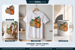 Pumpkin and Daisies SVG Product Image 2