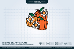 Pumpkin and Daisies SVG Product Image 3