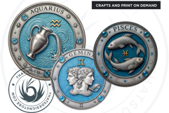 Renaissance Zodiac signs Clipart Set, Astrology, horoscope Product Image 9