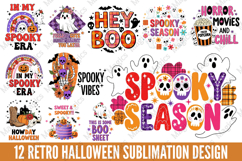 12 Retro Halloween Sublimation Design Product Image 1