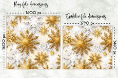 Shimmering Golden Snowflakes Lunch Bag | Snowflakes Tumbler Product Image 2