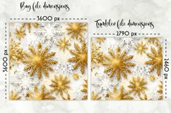 Shimmering Golden Snowflakes Lunch Bag | Snowflakes Tumbler Product Image 2