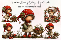 Strawberry Fairy Clipart PNG Product Image 1