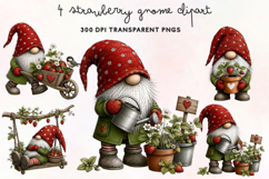 Strawberry Gnome Clipart PNG Product Image 1