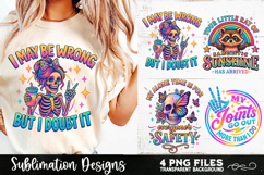 Funny Skeletons Sarcastic Retro PNG Sublimation Product Image 3