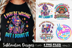 Funny Skeletons Sarcastic Retro PNG Sublimation Product Image 8