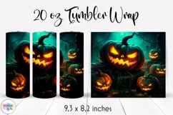 Creepy Halloween Pumpkins Tumbler Wrap 20 oz Product Image 1