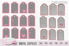 Valentine 2 layered gift tags svg cut file, 12 gift tags Product Image 1