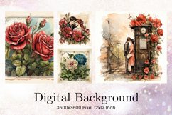 Vintage Flower Valentines Background Love Wedding Wallpaper Product Image 1