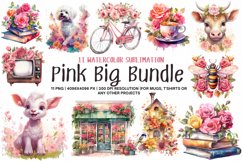 Pretty in Pink Watercolor Bundle | Whimsical Illustrations Product Image 1