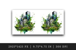 12 watercolor urban skyscrapers tall buildings jungle foliage modern cityscape city design wrap sublimation bundle for mug